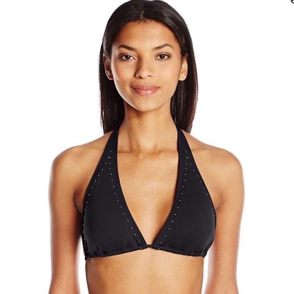 Vince Camuto Black and silver details Swim Top Medium